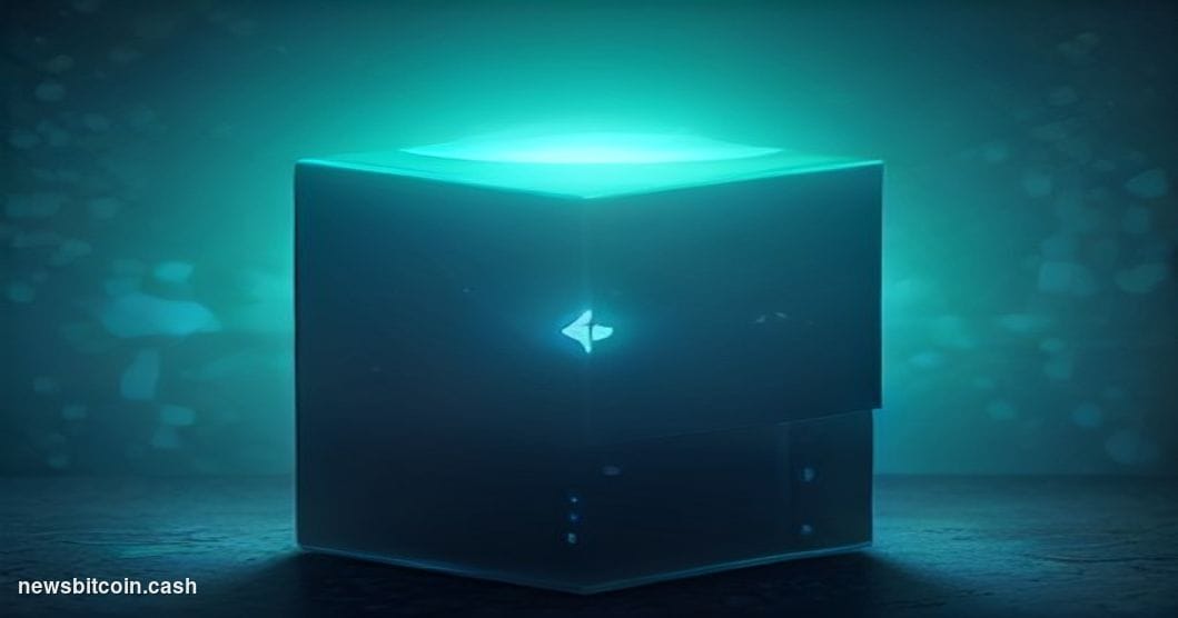Cinematic photorealistic editorial photograph of a sleek Ethereum-branded digital vault or escrow terminal glowing in cool bl