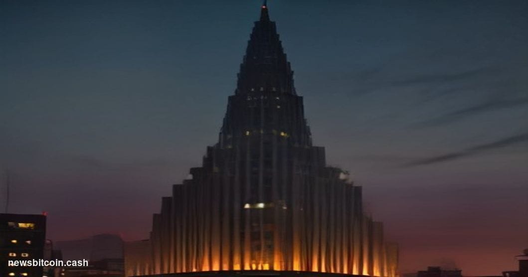 Cinematic photorealistic editorial photograph of Wall Street's financial district at dusk, with the New York Stock Exchange's
