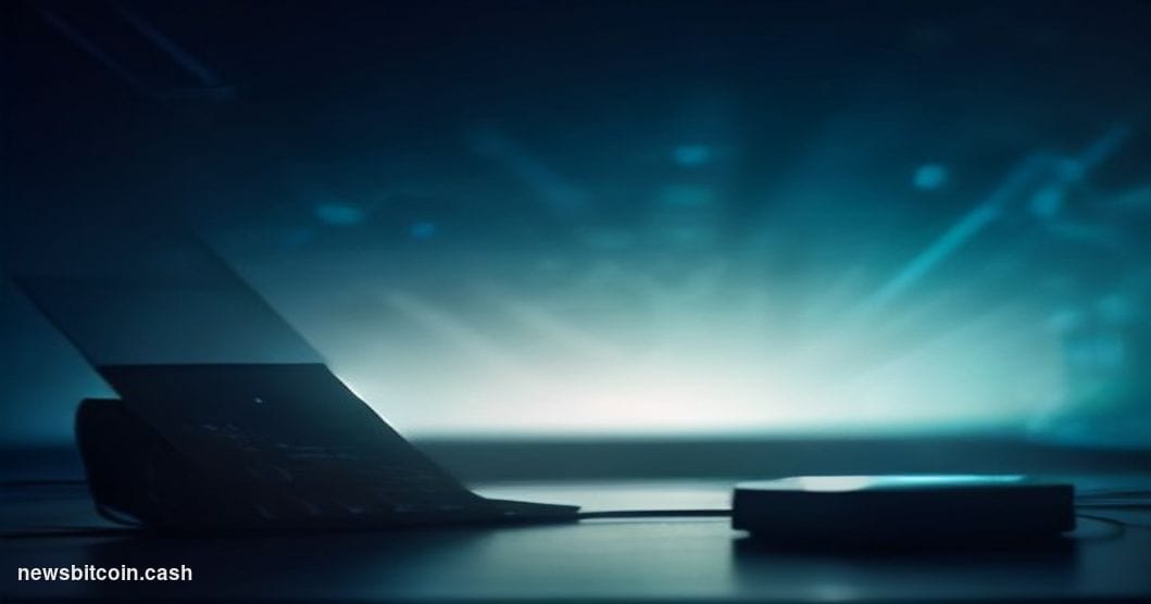 A cinematic photorealistic editorial photograph depicting a dramatic close-up of a hardware cryptography module — a black mat