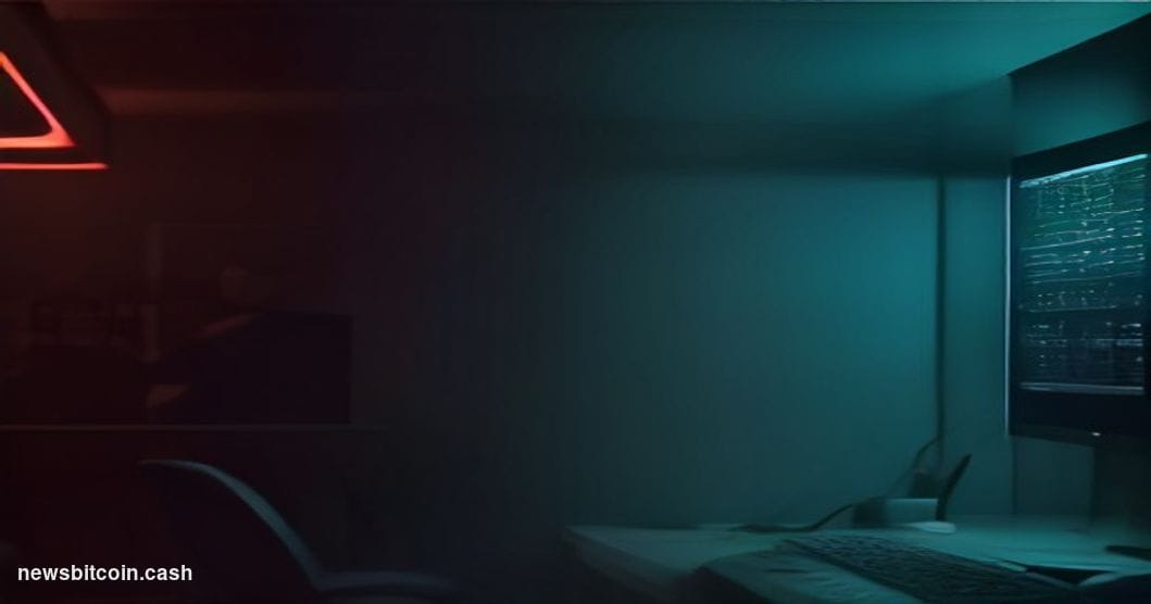 Cinematic photorealistic editorial photograph of a trading floor environment, shot from a low angle looking up at a large cur