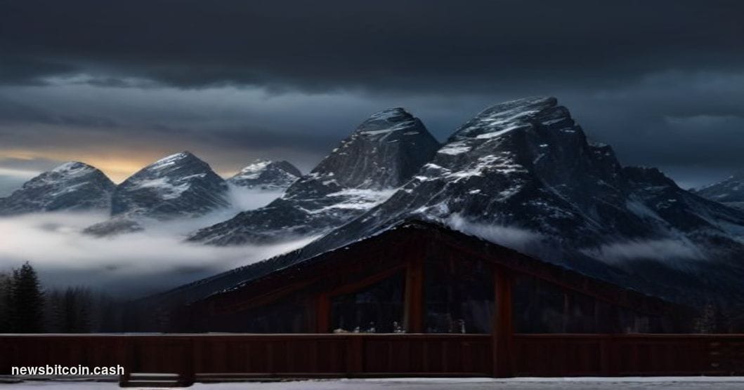 Cinematic photorealistic editorial photograph of the Jackson Hole Economic Symposium venue in Wyoming — the grand Teton mount