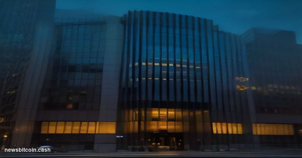 Cinematic photorealistic editorial photograph of Charles Schwab's corporate headquarters building exterior in San Francisco, 