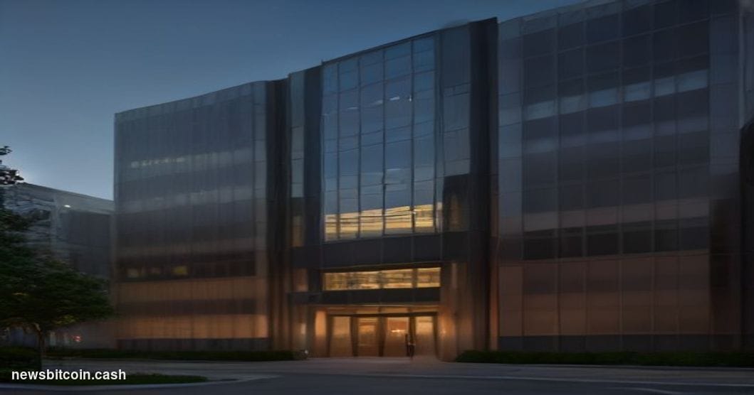 Cinematic photorealistic editorial photograph of the Charles Schwab corporate headquarters building exterior in San Francisco