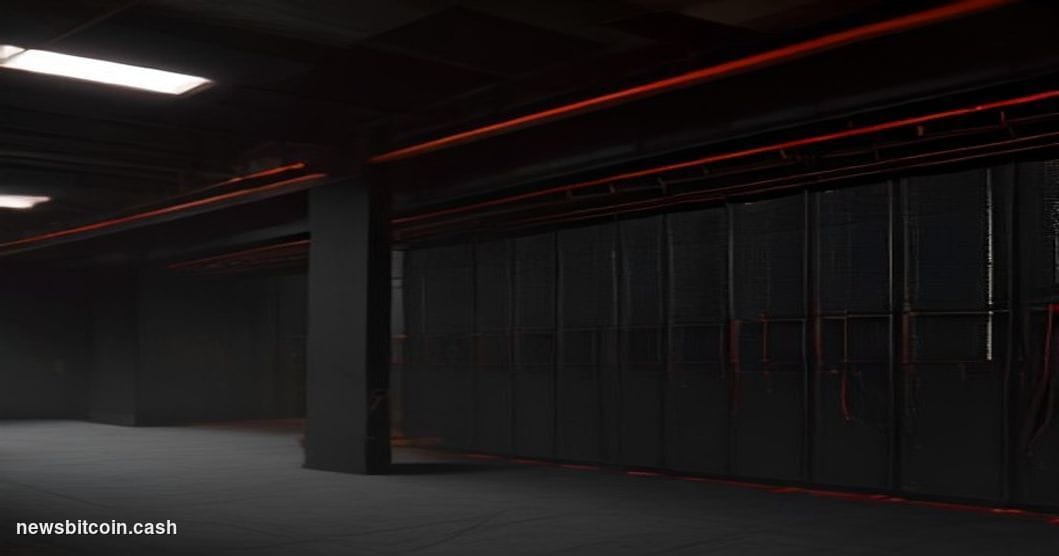 Cinematic photorealistic editorial photograph of a glowing server infrastructure in a darkened data center, with dramatic red