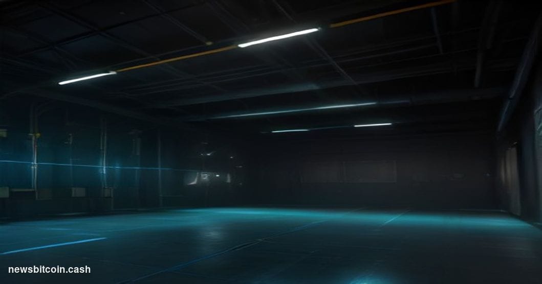 Cinematic photorealistic editorial photograph of a darkened server infrastructure environment with four glowing server rack t