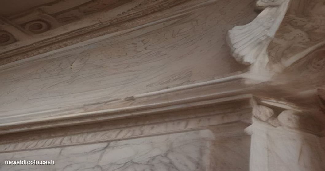 Cinematic photorealistic editorial photograph of the Federal Reserve's neoclassical Washington D.C. headquarters building, sh