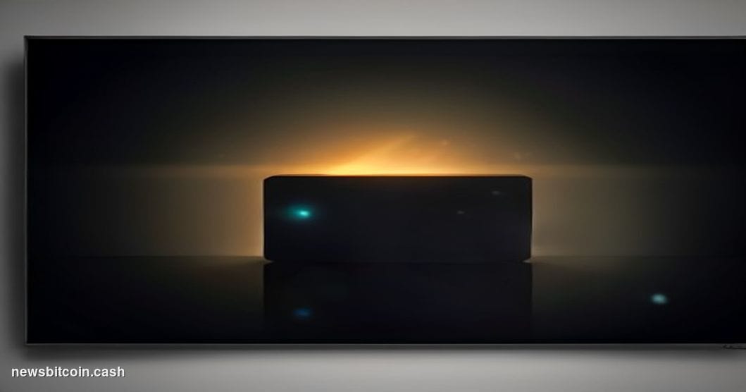 Cinematic photorealistic editorial photograph of a Coldcard hardware wallet device — a small matte black rectangular device —