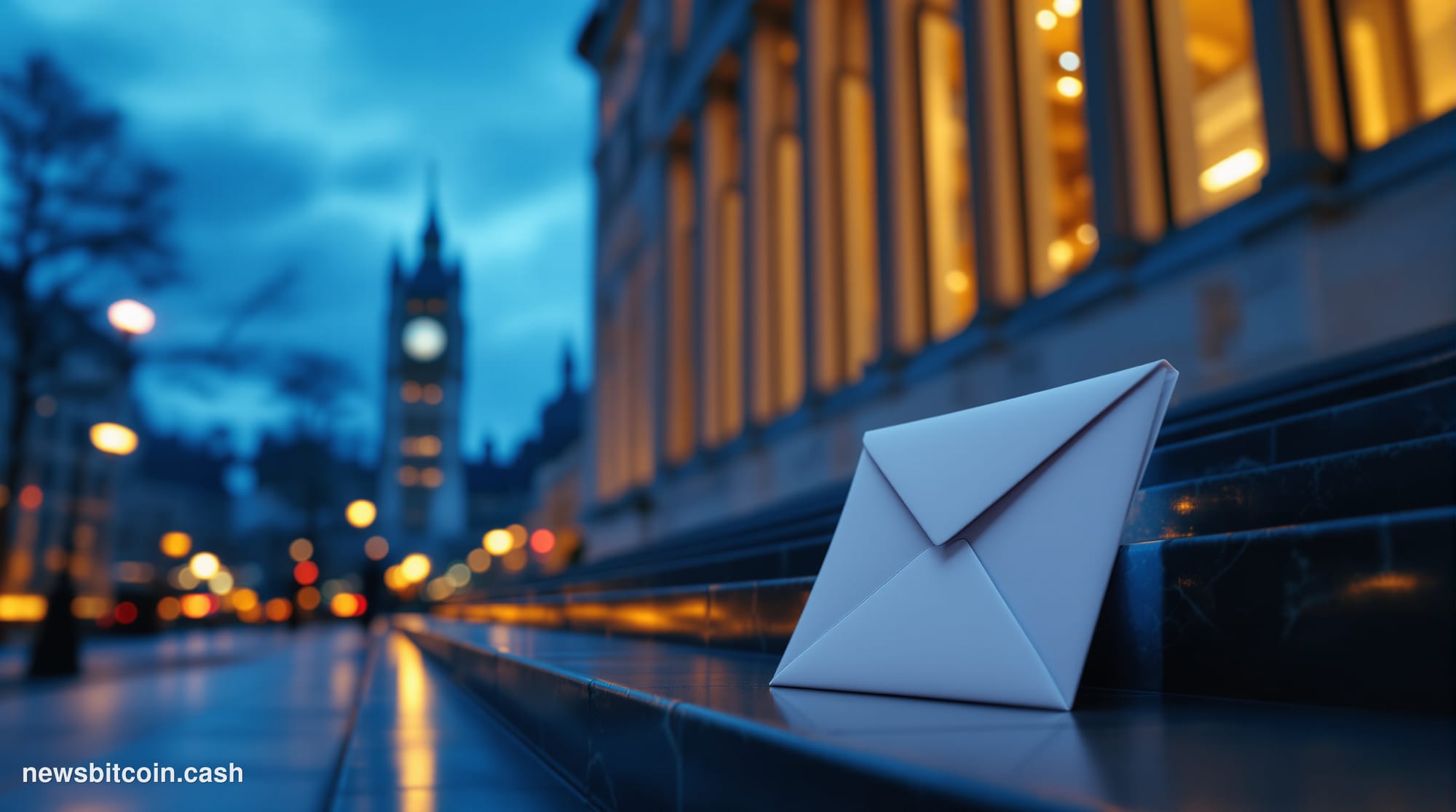 Cinematic photorealistic editorial photograph of the HMRC headquarters building at 100 Parliament Street in Westminster, Lond