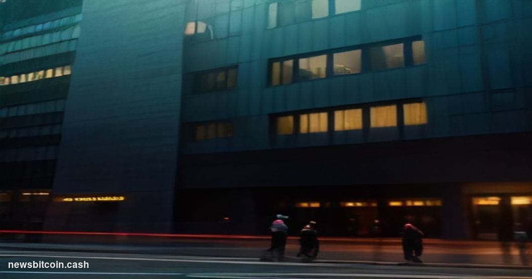 Cinematic photorealistic editorial photograph of the Tokyo Stock Exchange's iconic exterior on Nihonbashi Street at dusk, sho
