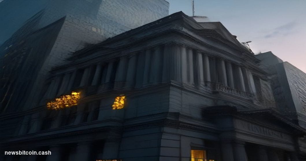 Cinematic photorealistic editorial photograph of the Bank of Japan headquarters in Tokyo's Nihonbashi financial district, sho