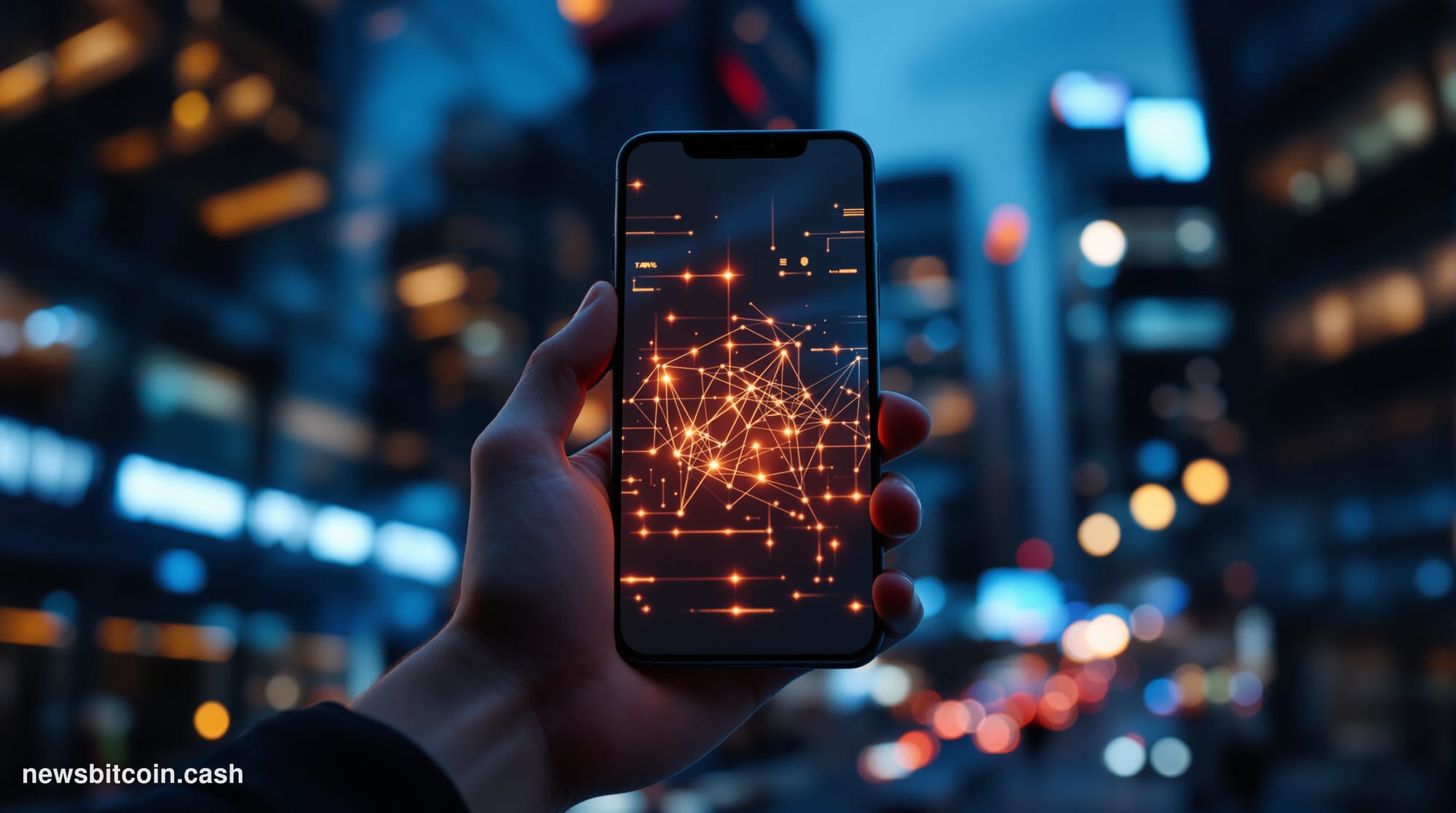 Cinematic photorealistic editorial photograph of a close-up smartphone screen displaying a digital payment confirmation inter