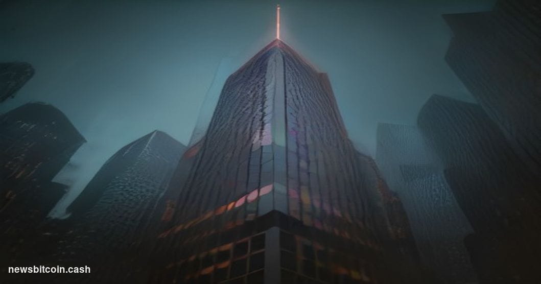 Cinematic photorealistic editorial photograph of the Morgan Stanley headquarters building in Midtown Manhattan, New York City