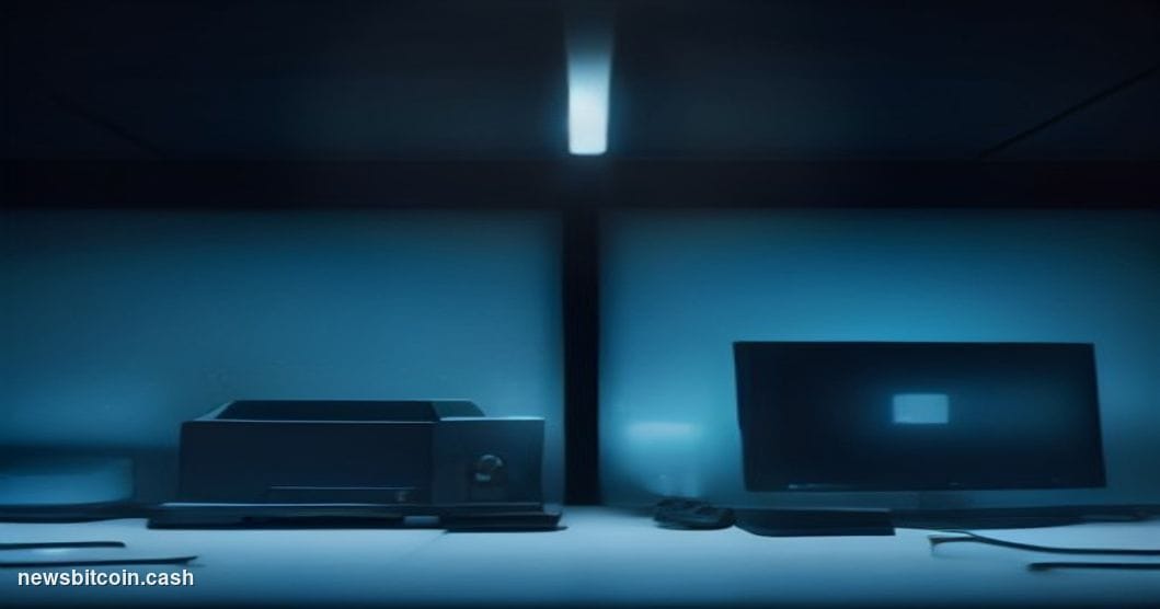 Cinematic photorealistic editorial photograph of two hardware cryptocurrency wallets placed side by side on a dark matte desk