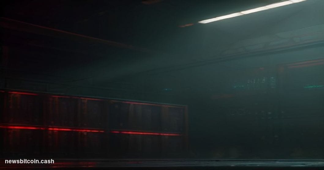 A cinematic photorealistic editorial photograph of a frozen data pipeline rendered as a physical metaphor: a dramatic close-u