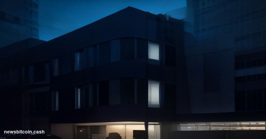 Cinematic photorealistic editorial photograph of a dramatic split-scene composition: on the left, the sleek glass exterior of