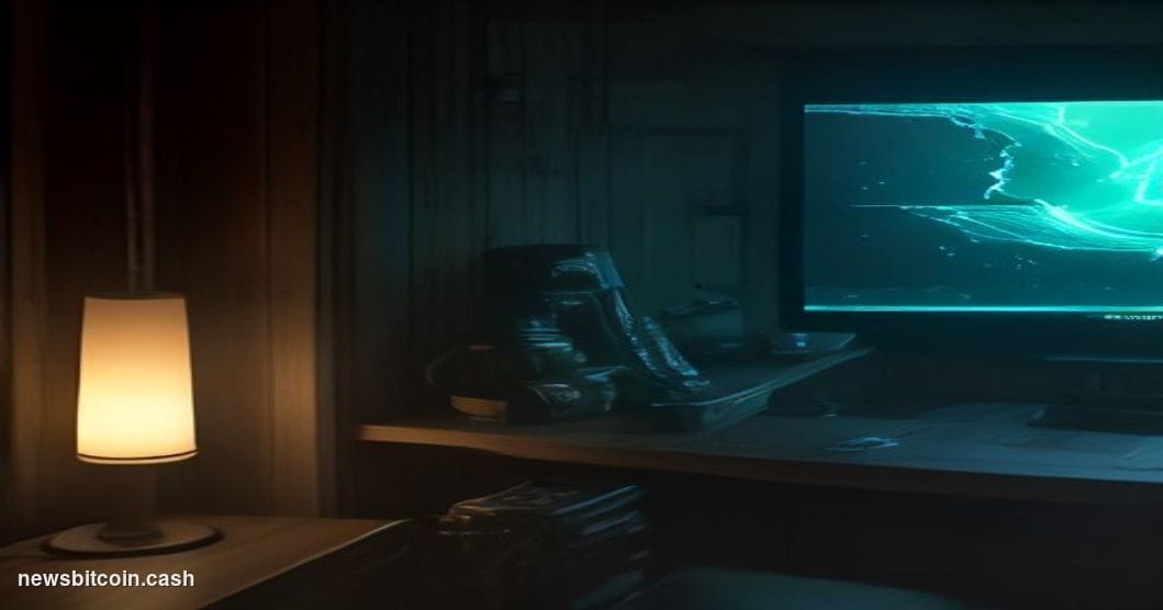 A cinematic photorealistic editorial photograph set in a dimly lit trading operations room, with multiple curved ultrawide mo