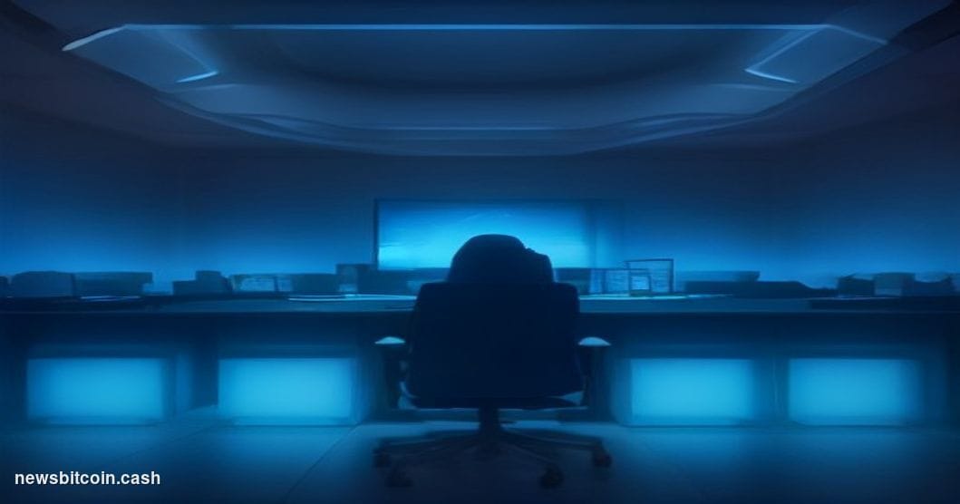 A cinematic photorealistic editorial photograph set in a dramatic vote-counting atmosphere: a sleek, darkened governance cham