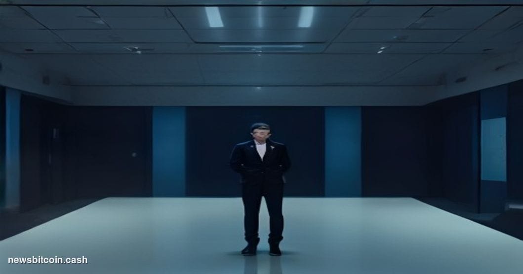Cinematic photorealistic editorial photograph of a sleek modern financial technology hub interior, styled after a European in