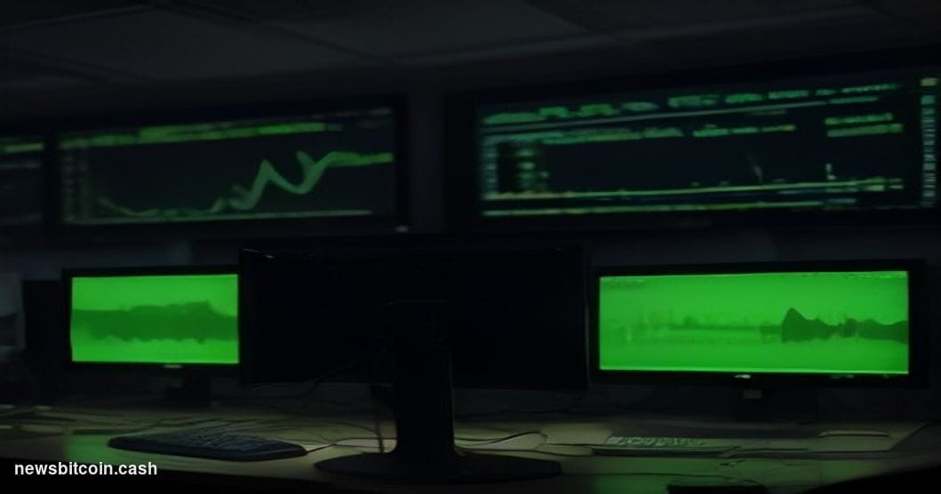 Cinematic photorealistic editorial photograph of three large illuminated signal meters or gauges arranged side by side on a d