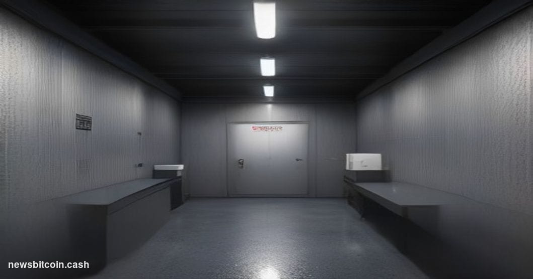 Cinematic photorealistic editorial photograph set in a dimly lit evidence room inside a British police station, with the Metr