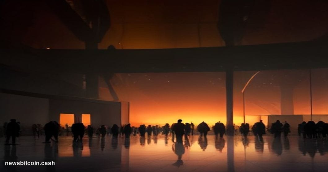 Cinematic photorealistic editorial photograph of a dramatic twilight scene at a major Middle Eastern international airport — 