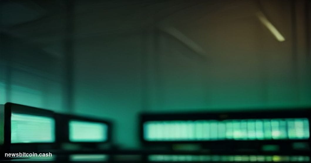 Cinematic photorealistic editorial photograph of a sleek financial trading floor interior, with large curved screens displayi