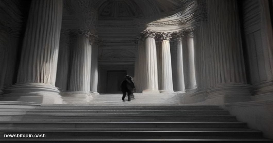 Cinematic photorealistic editorial photograph of the United States Capitol building at dusk, shot from a low angle looking up