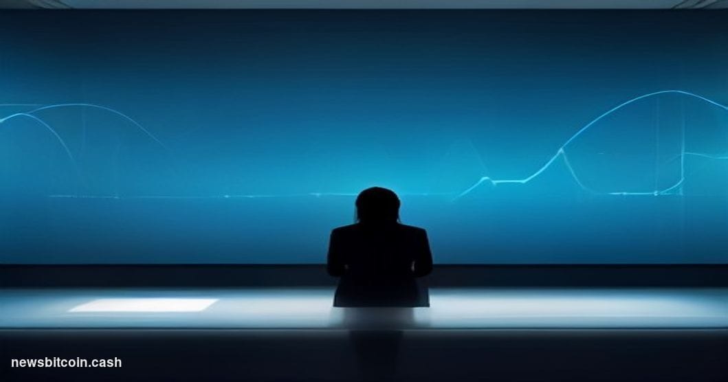 A cinematic photorealistic editorial photograph of a sleek, darkened corporate research lab interior, with three illuminated 