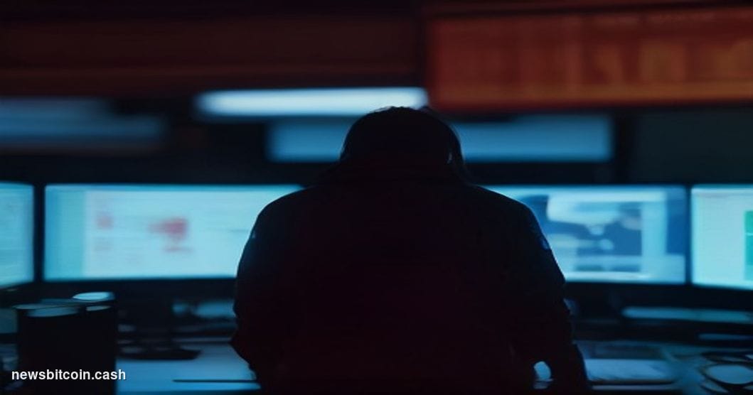 Cinematic photorealistic editorial photograph of a busy financial trading floor bathed in amber and red emergency lighting, w