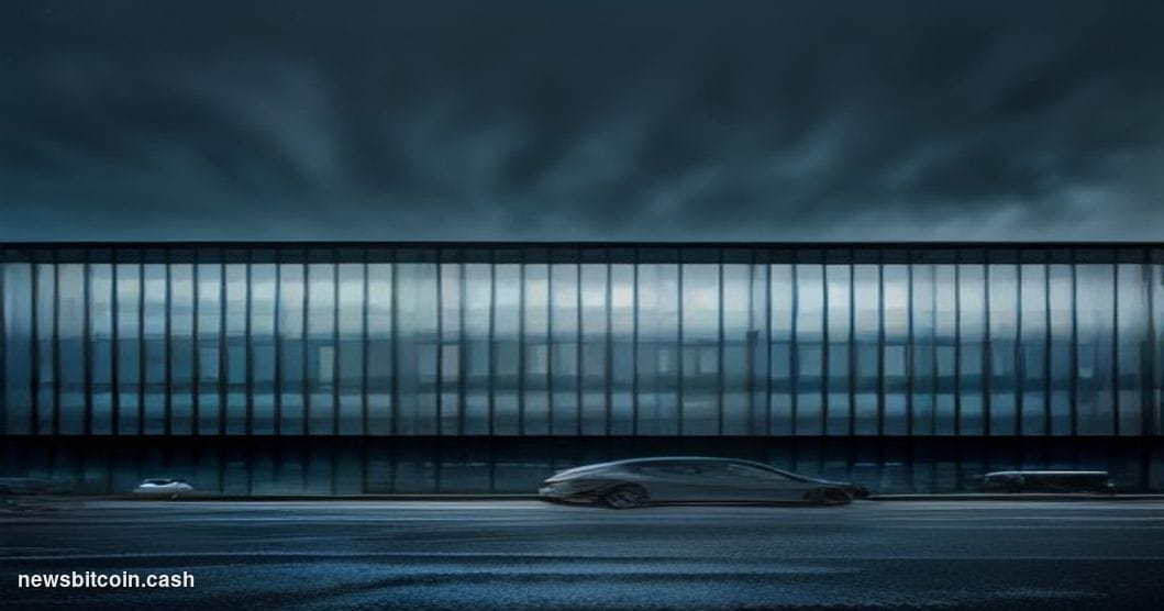 Cinematic photorealistic editorial photograph of the iconic Aston Martin headquarters building in Gaydon, Warwickshire, Engla