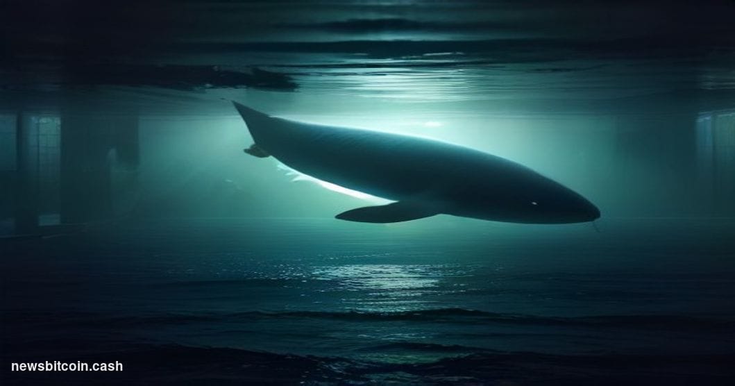 Cinematic photorealistic editorial photograph of a dramatic deep-ocean scene transitioning into a dimly lit trading floor env