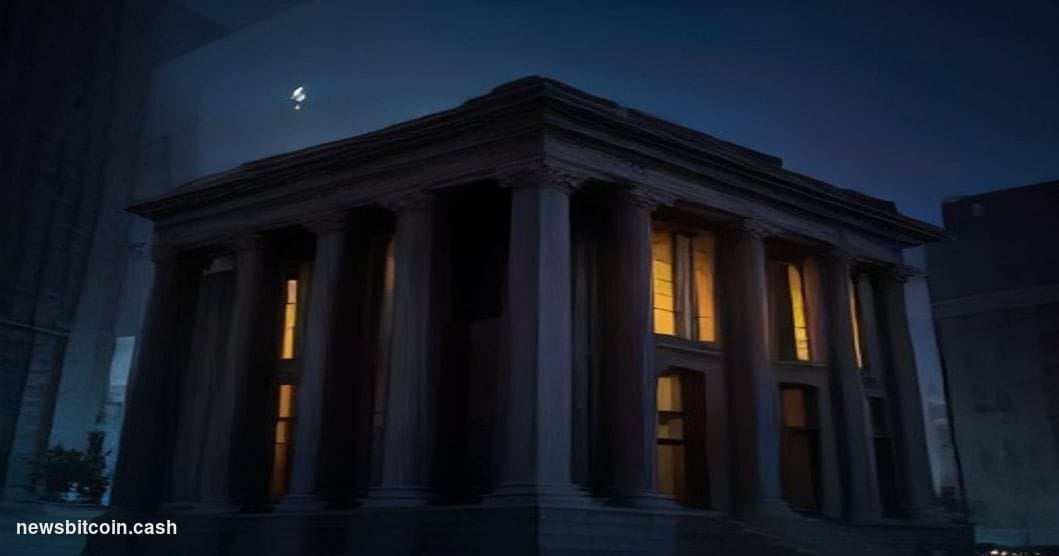 Cinematic photorealistic editorial photograph of the Office of the Comptroller of the Currency headquarters building in Washi
