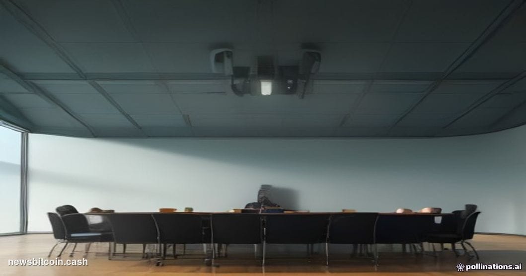 Cinematic photorealistic editorial photograph of a modern Chinese government technology regulatory building in Beijing, shot 