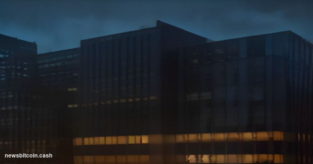 Cinematic photorealistic editorial photograph of a dramatic corporate split visualized through the iconic MetaMask fox logo r