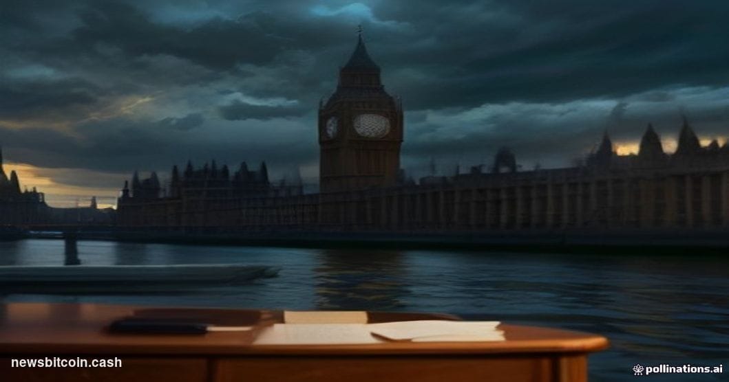 Cinematic photorealistic editorial photograph of the Palace of Westminster and Big Ben at dusk, viewed from across the Thames