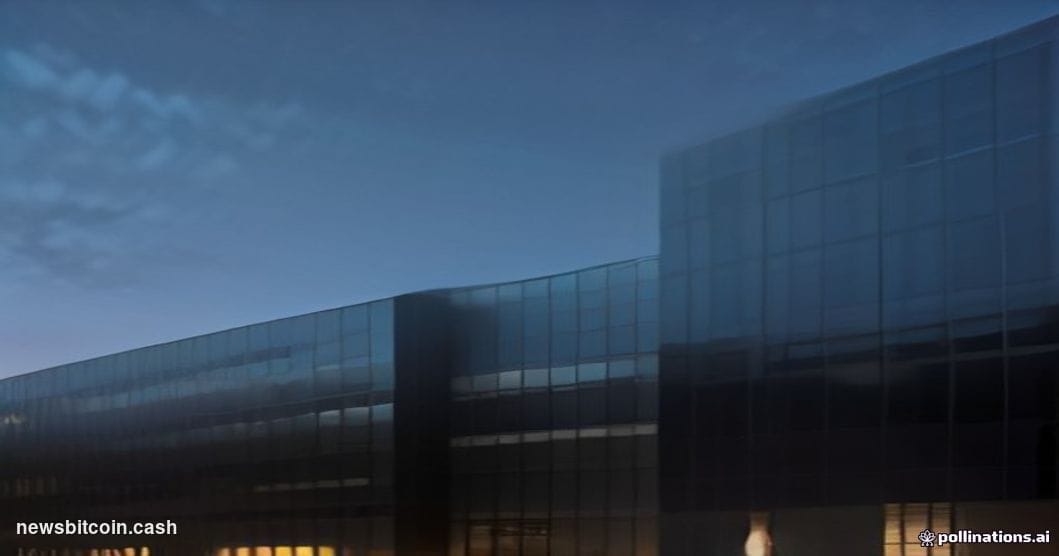 Cinematic photorealistic editorial photograph of the Silicon Valley Bank headquarters building exterior in Santa Clara, Calif