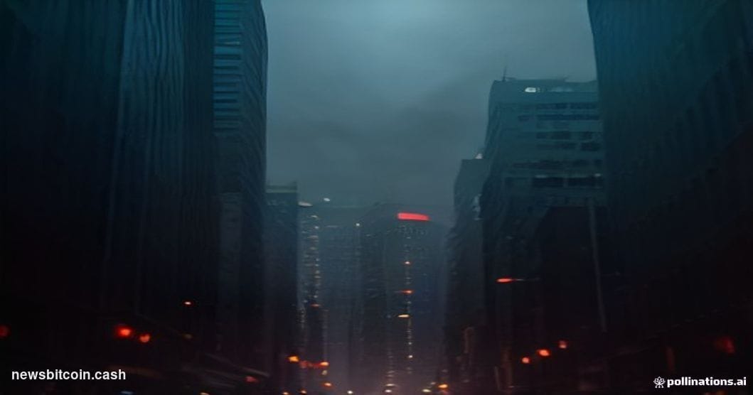 Cinematic photorealistic editorial photograph of the Hong Kong Causeway Bay financial district at dusk, shot from street leve