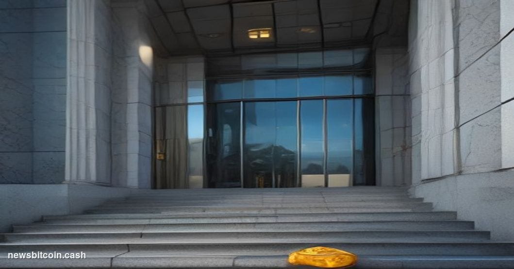 Cinematic photorealistic editorial photograph of the International Monetary Fund headquarters in Washington D.C., shot from a