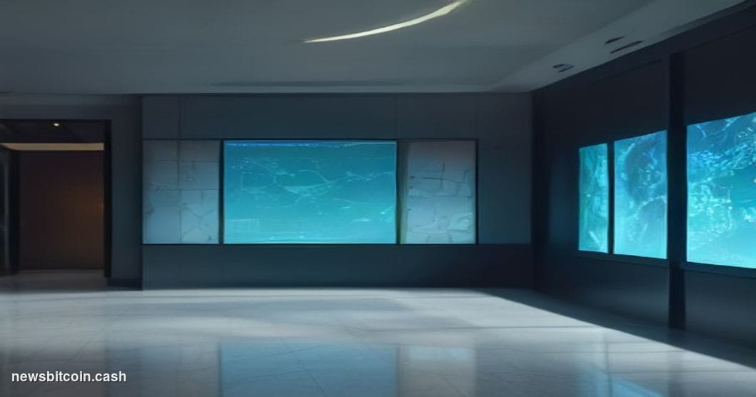 A cinematic photorealistic editorial photograph of a sleek fintech operations center, low-angle shot from a marble floor look