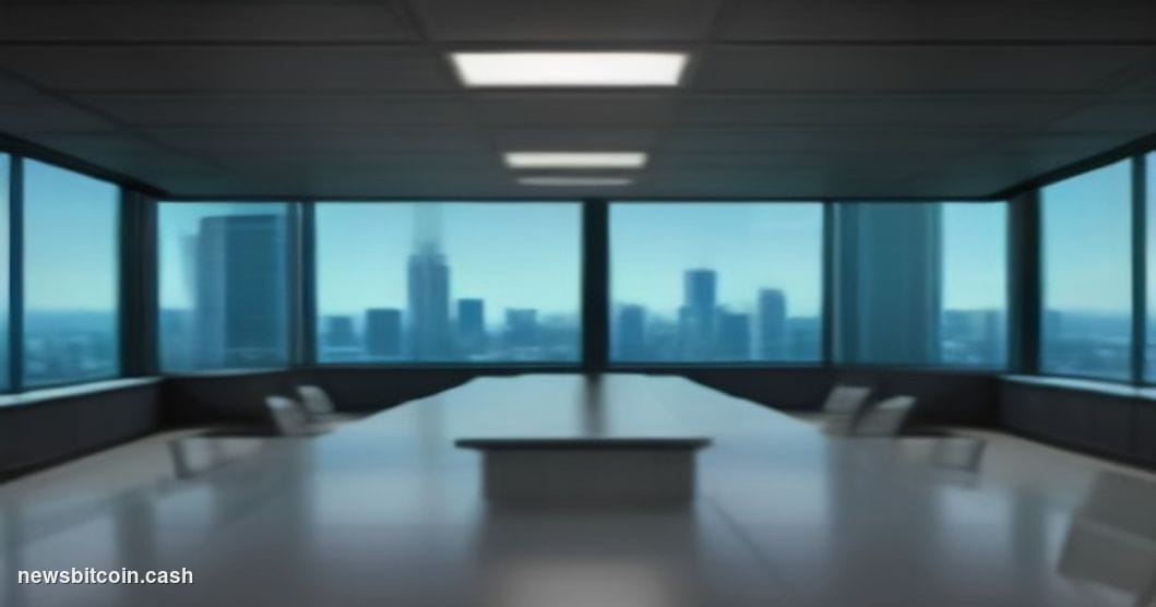A cinematic photorealistic editorial photograph set in Chicago's financial district, with the iconic skyline visible in the b