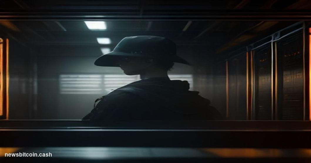 Cinematic photorealistic editorial photograph of a physical Bitcoin hardware node server rack in a cold, dramatically lit dat