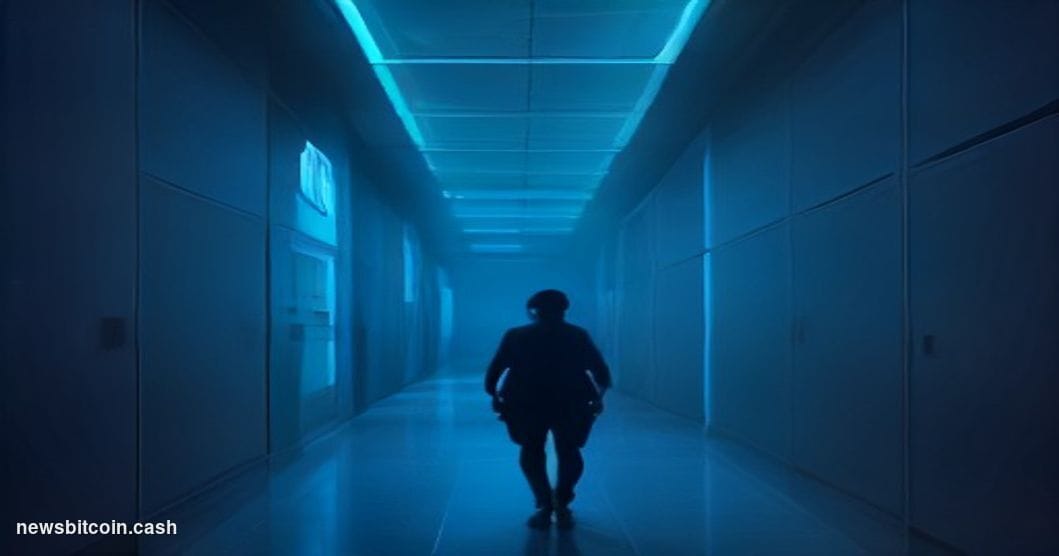 Cinematic photorealistic editorial photograph of a towering modern data center campus at dusk, shot from a low wide angle loo
