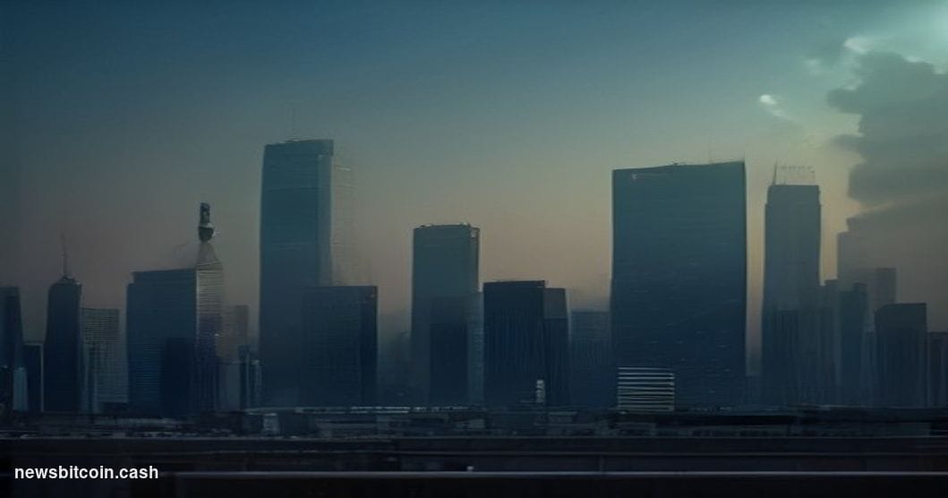 Cinematic photorealistic editorial photograph of the Seoul financial district skyline at dawn, with the distinctive glass tow