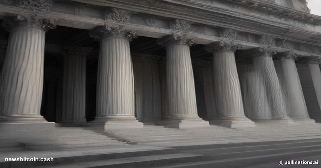 Cinematic photorealistic editorial photograph of the United States Supreme Court building in Washington D.C. at dusk, shot fr