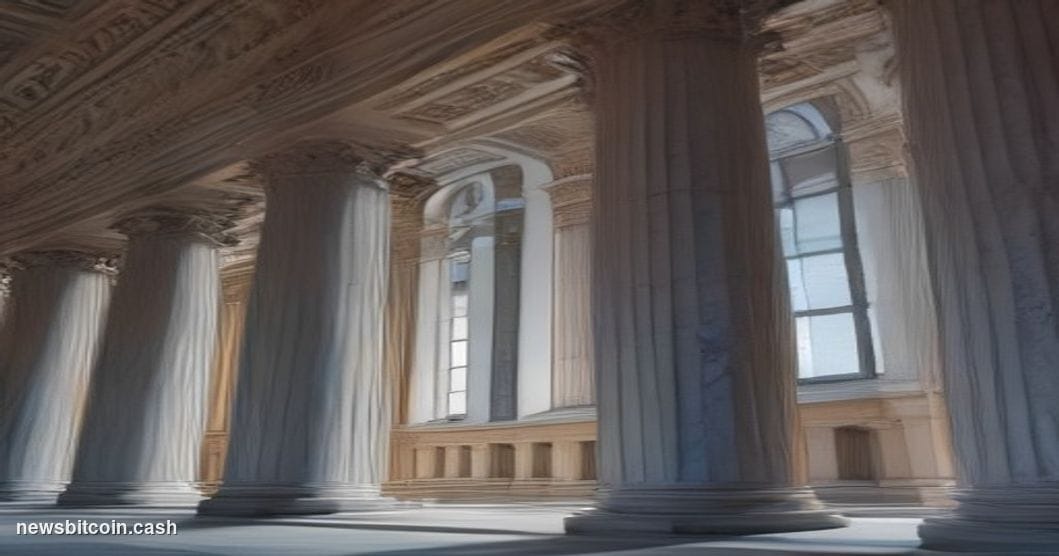 Cinematic photorealistic editorial photograph of the exterior of the SEC's Washington D.C. headquarters at 100 F Street NE, s