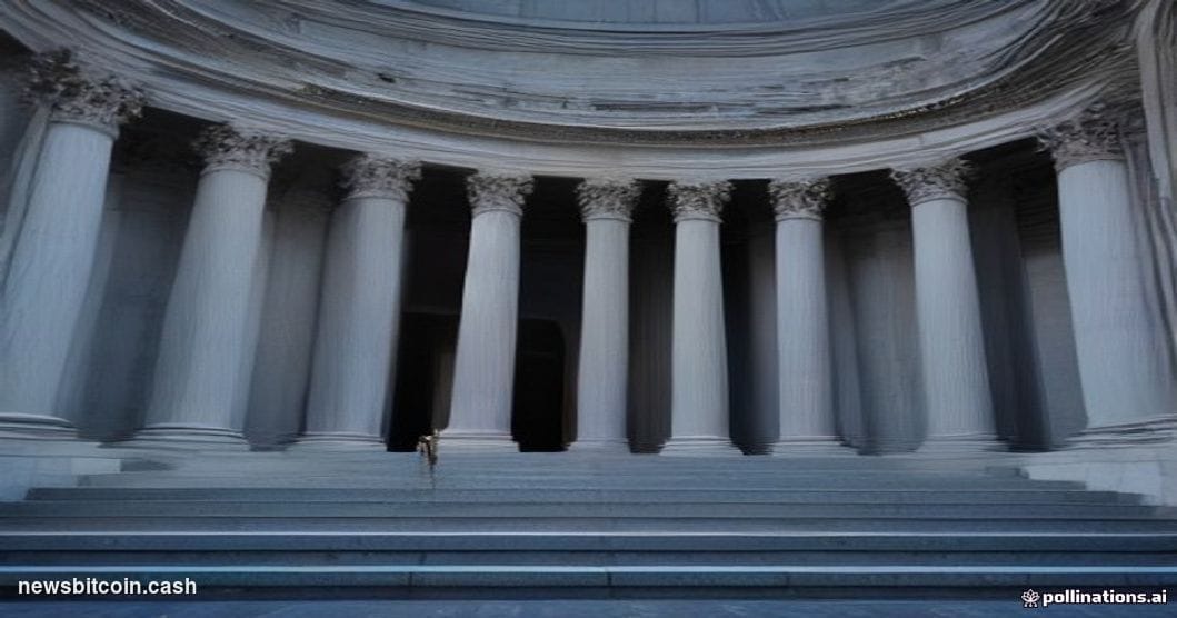 A cinematic photorealistic editorial photograph of the United States Capitol building in Washington D.C. at dusk, shot from a