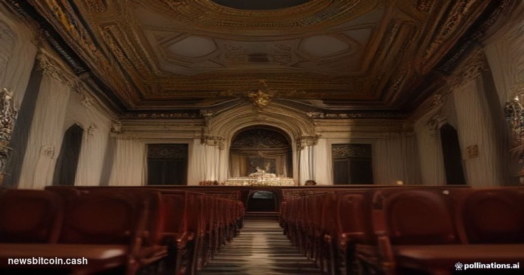 Cinematic photorealistic editorial photograph of the United States Senate chamber in Washington D.C., shot from a low angle l