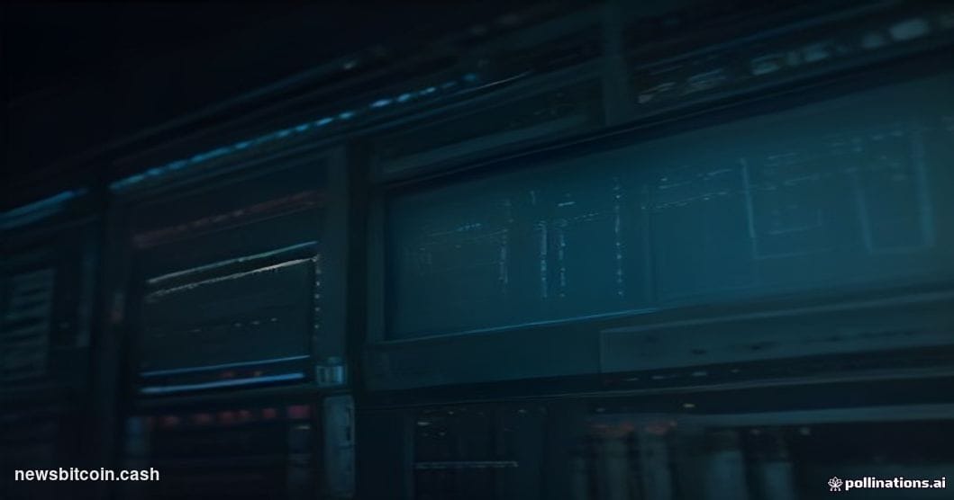 A cinematic photorealistic editorial photograph of a server infrastructure environment rendered in dramatic side-lighting, wi