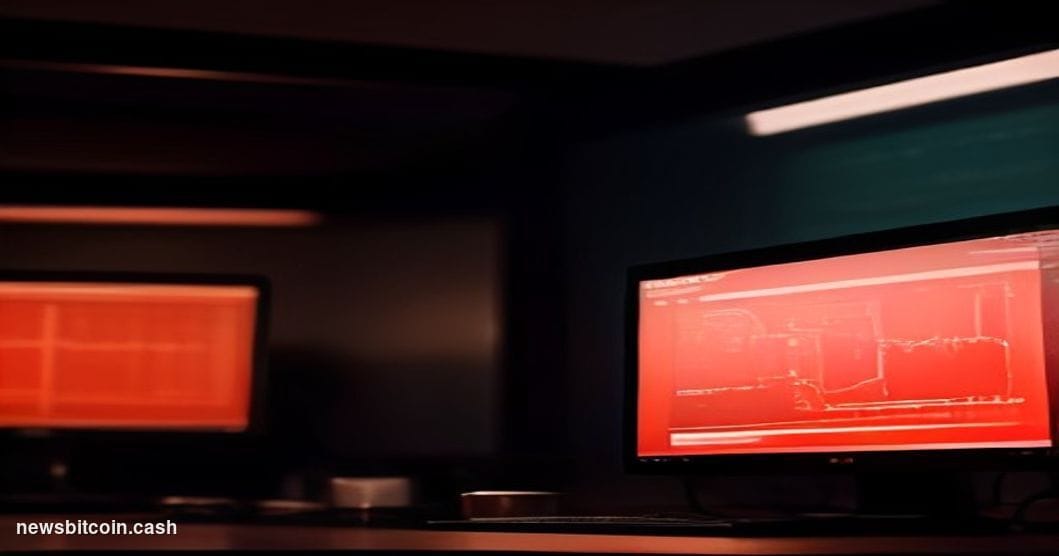Cinematic photorealistic editorial photograph of a Wall Street-style trading floor with multiple illuminated Bloomberg termin