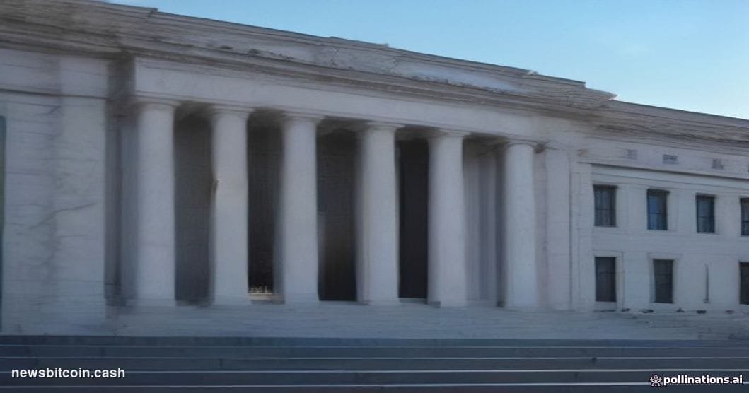 Cinematic photorealistic editorial photograph of the exterior of the Marriner S. Eccles Federal Reserve Building in Washingto
